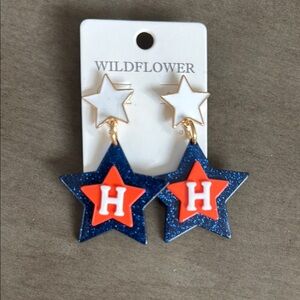 Wildflower Star Earrings - Blue and Red